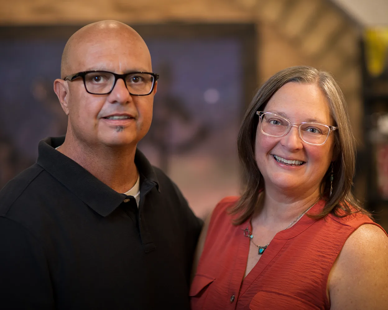 Michael and Janell Baca, Casa de Baca Studios Michael and Janell Baca, owners of Casa de Baca Studios, photographed together in their fine art gallery in Florence, Arizona
