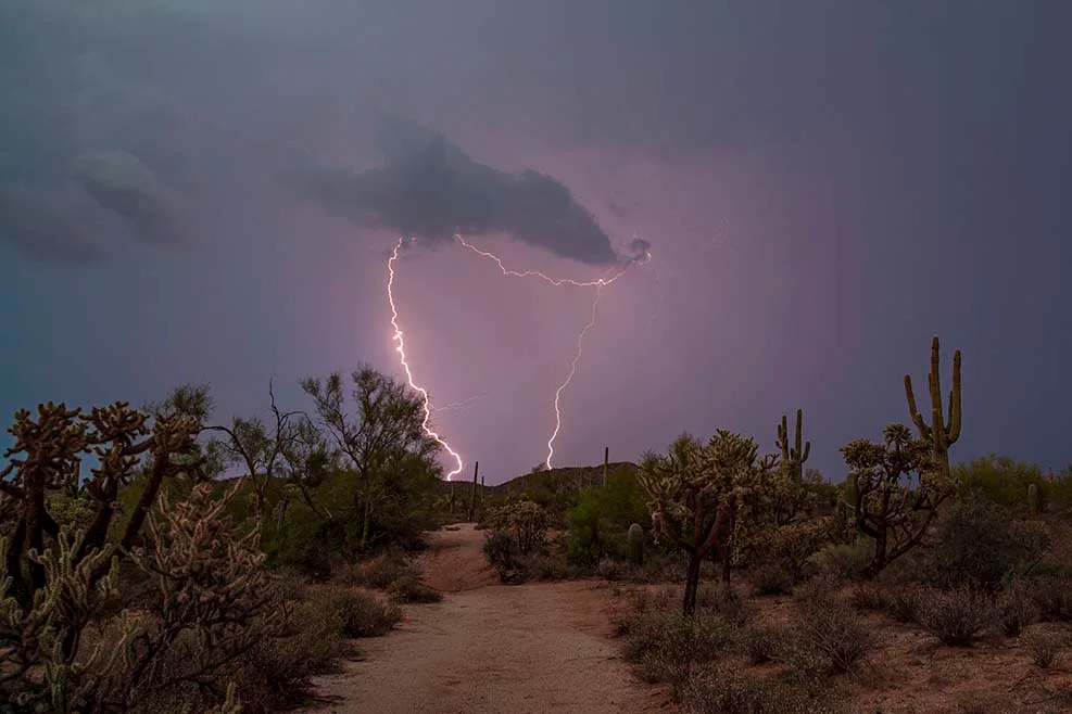 LJ014 96 Ranch Rd Lightning Florence AZ 96 Ranch Rd Lightning Florence AZ, a fine art photograph by Janell Evelyn Baca, Casa de Baca Studios, Florence, Arizona