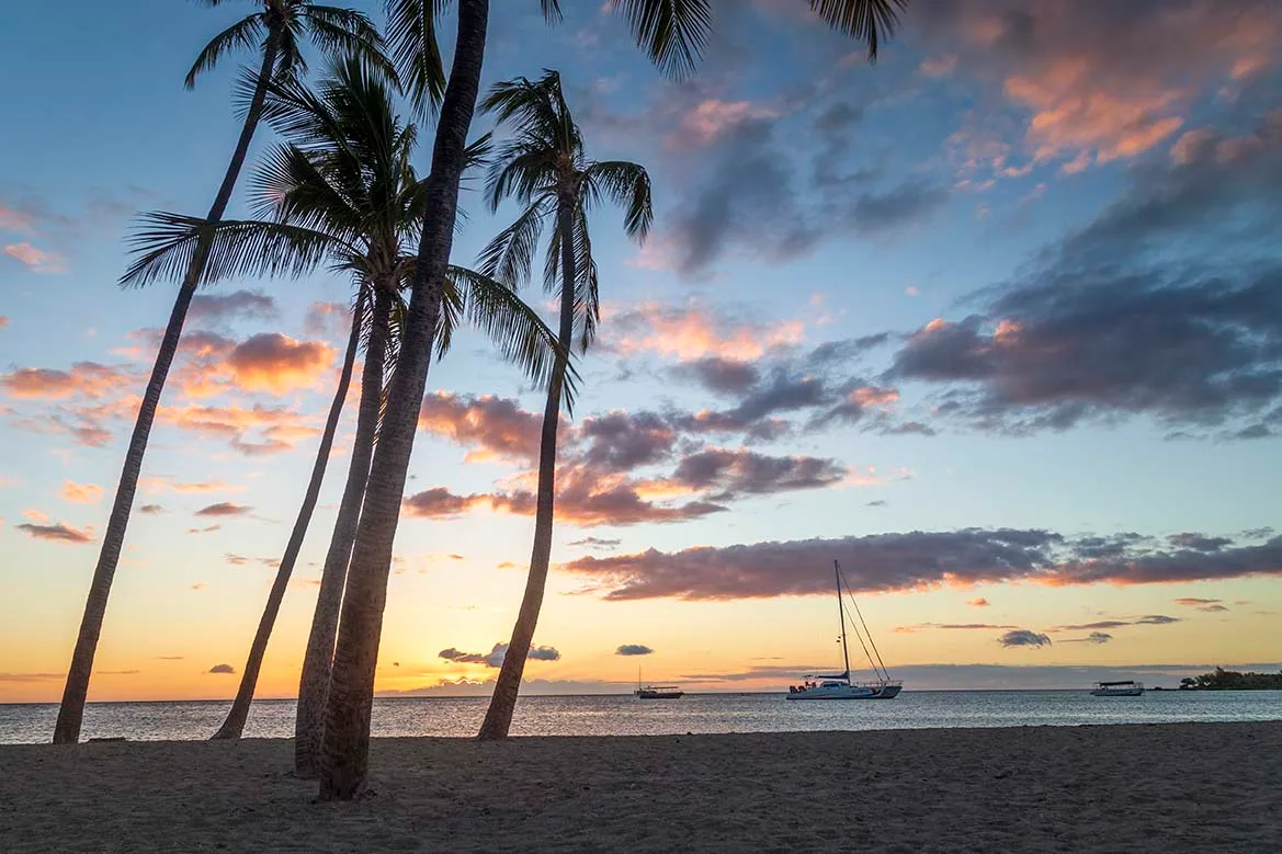 JW009 Anaehoomalu Bay Beach Sunset Big Island Hawaii Anaehoomalu Bay Beach Sunset Big Island Hawaii, ocean and lake and river and pier, a fine art photograph