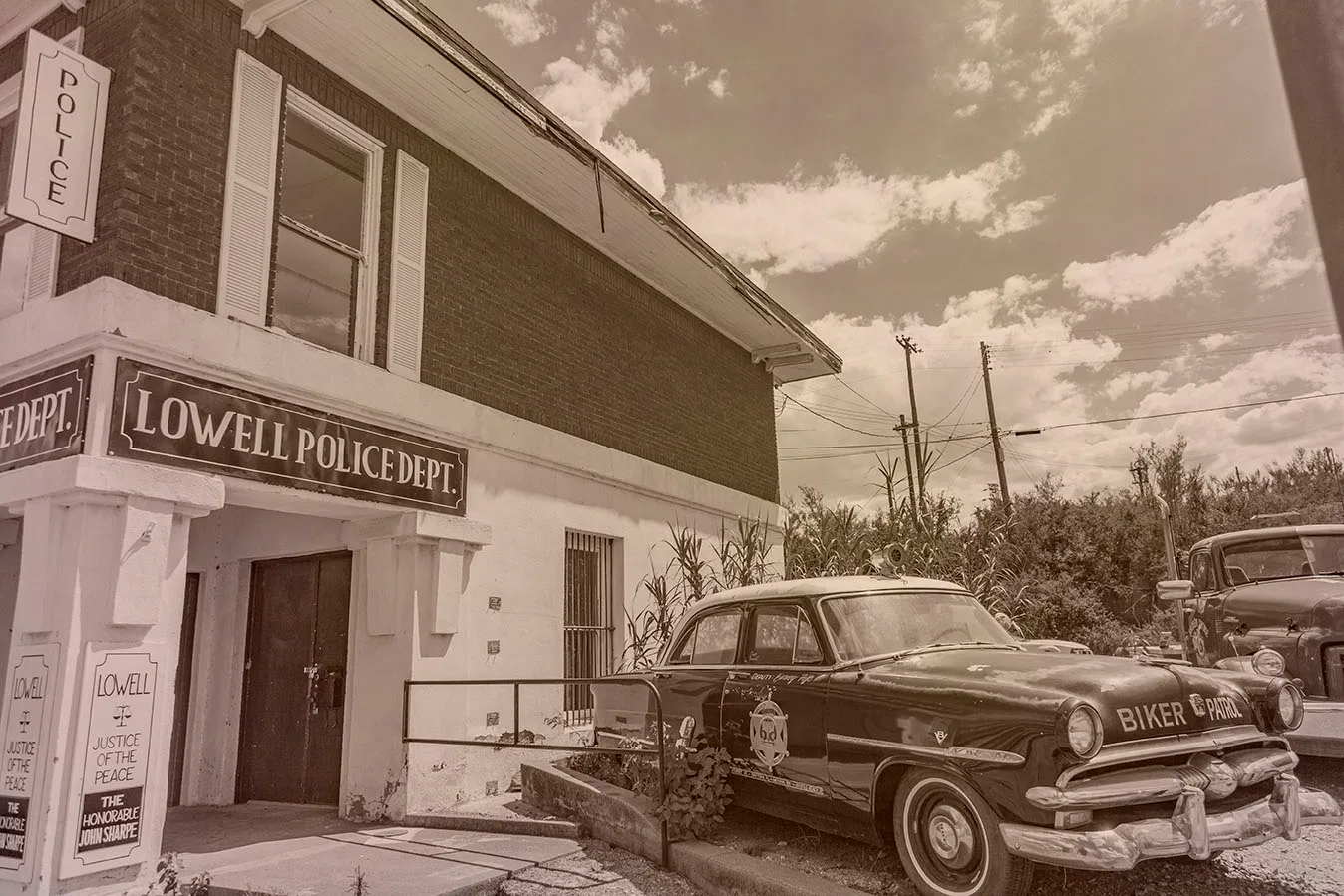 CJL07 Lowell Police Department near Bisbee Arizona CJL07 Lowell Police Department near Bisbee Arizona, vehicles by Janell Evelyn Baca, Casa de Baca Studios, Florence, Arizona