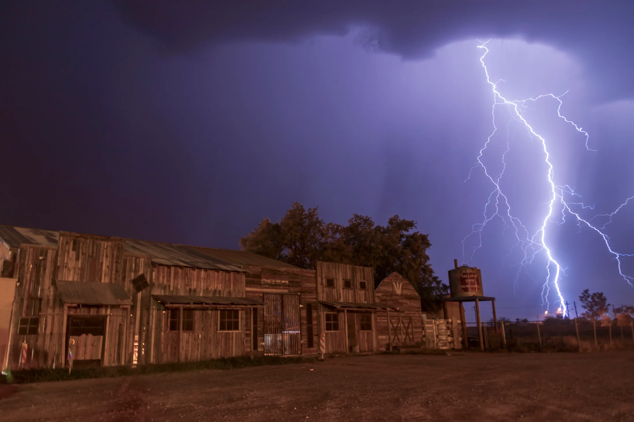 MST (32) Coolidge AZ Coolidge AZ, lightning, a fine art photograph by Michael Joseph Baca, Casa de Baca Studios, Florence, Arizona