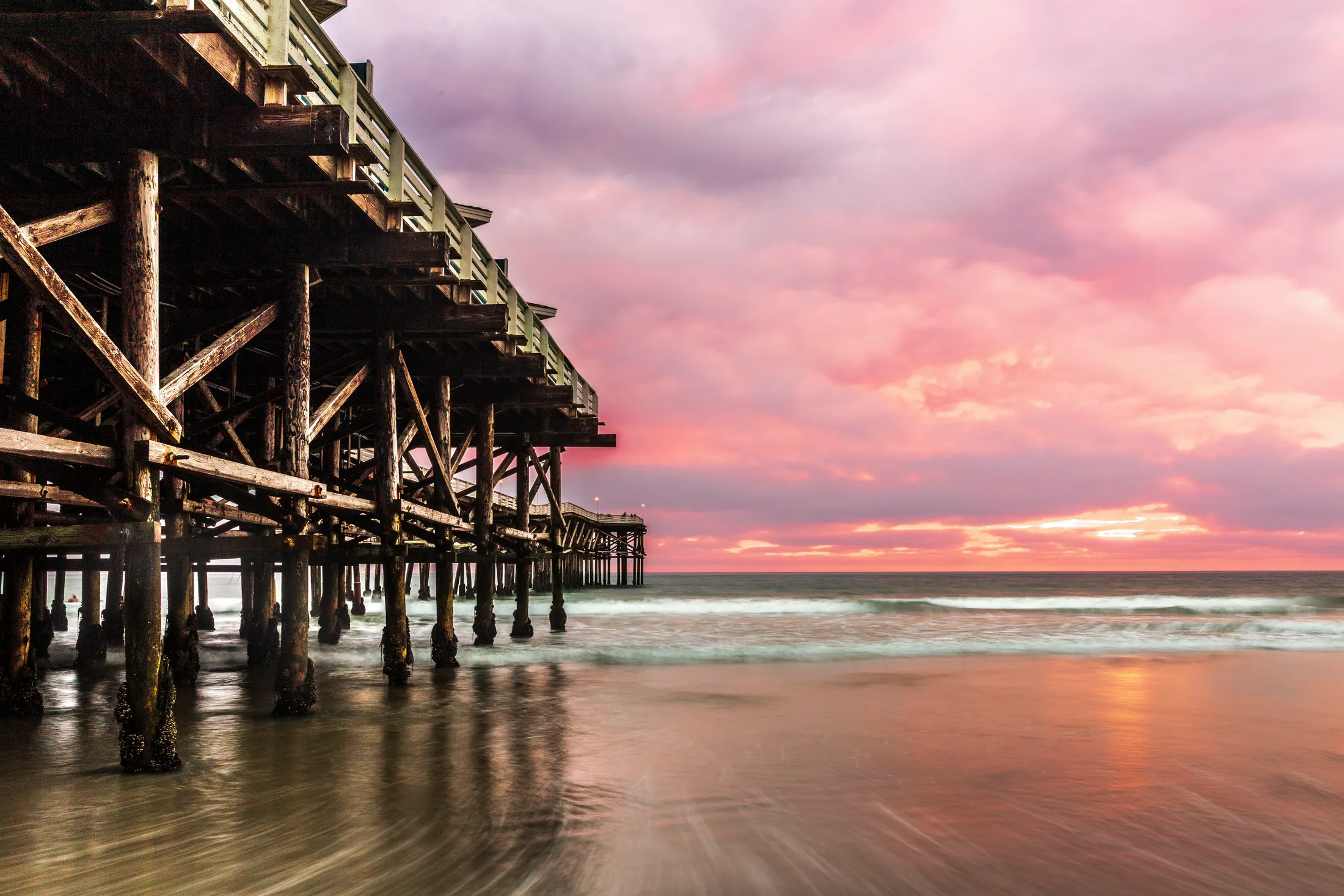 MBH (28) Crystal Pier San Diego CA Crystal Pier San Diego CA, ocean and lake and river and pier, a fine art photograph by Michael Joseph Baca