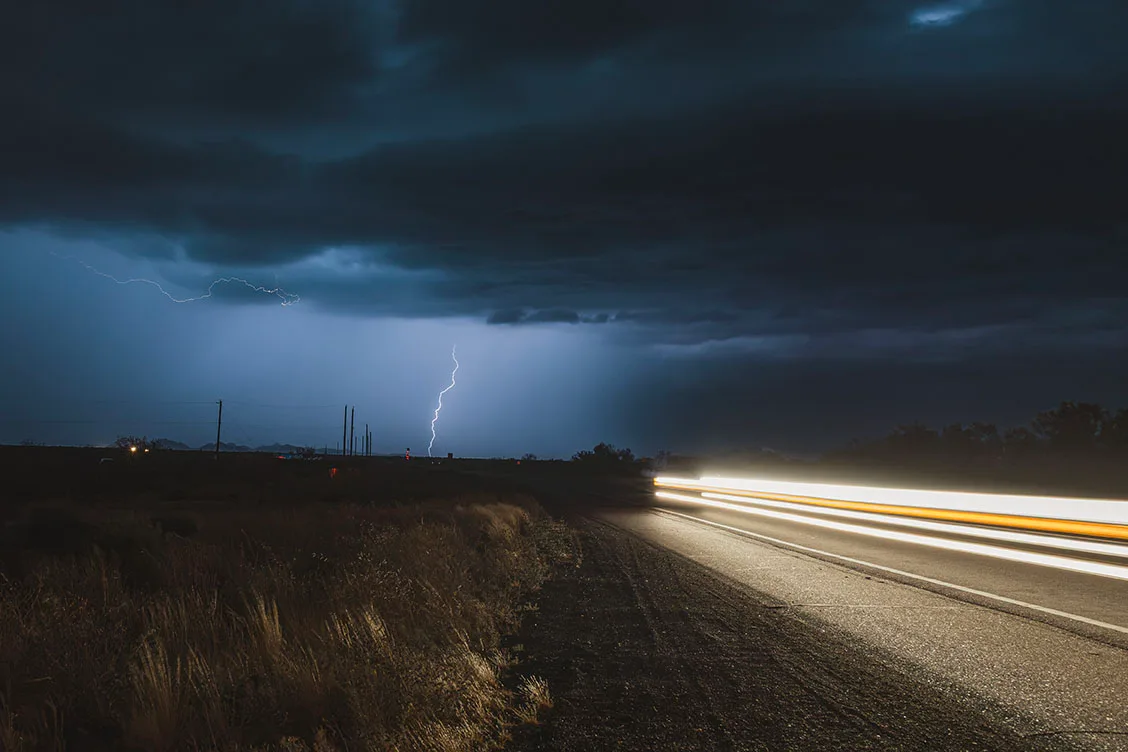 LJ043 Driving White Lightning Highway 79 Florence AZ Driving White Lightning Highway 79 Florence AZ, a fine art photograph by Janell Evelyn Baca
