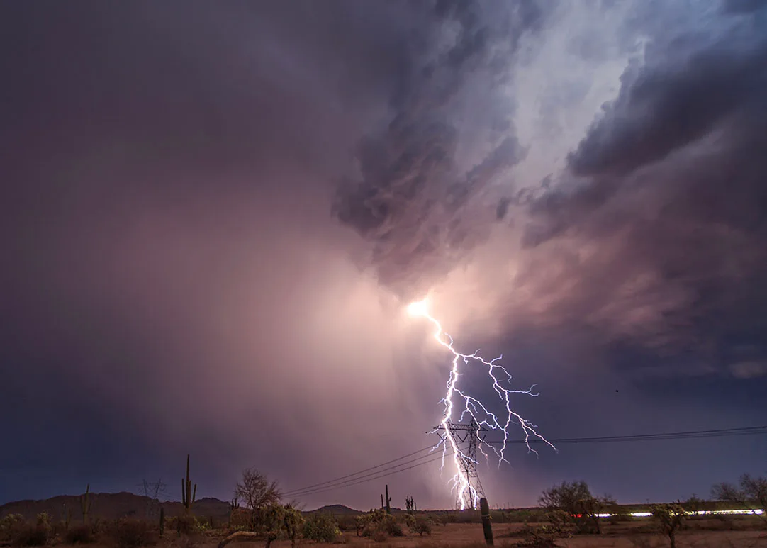 LJ045 Electric Rain Hwy 60 near Peralta Electric Rain Hwy 60 near Peralta, lightning, a fine art photograph by Janell Evelyn Baca