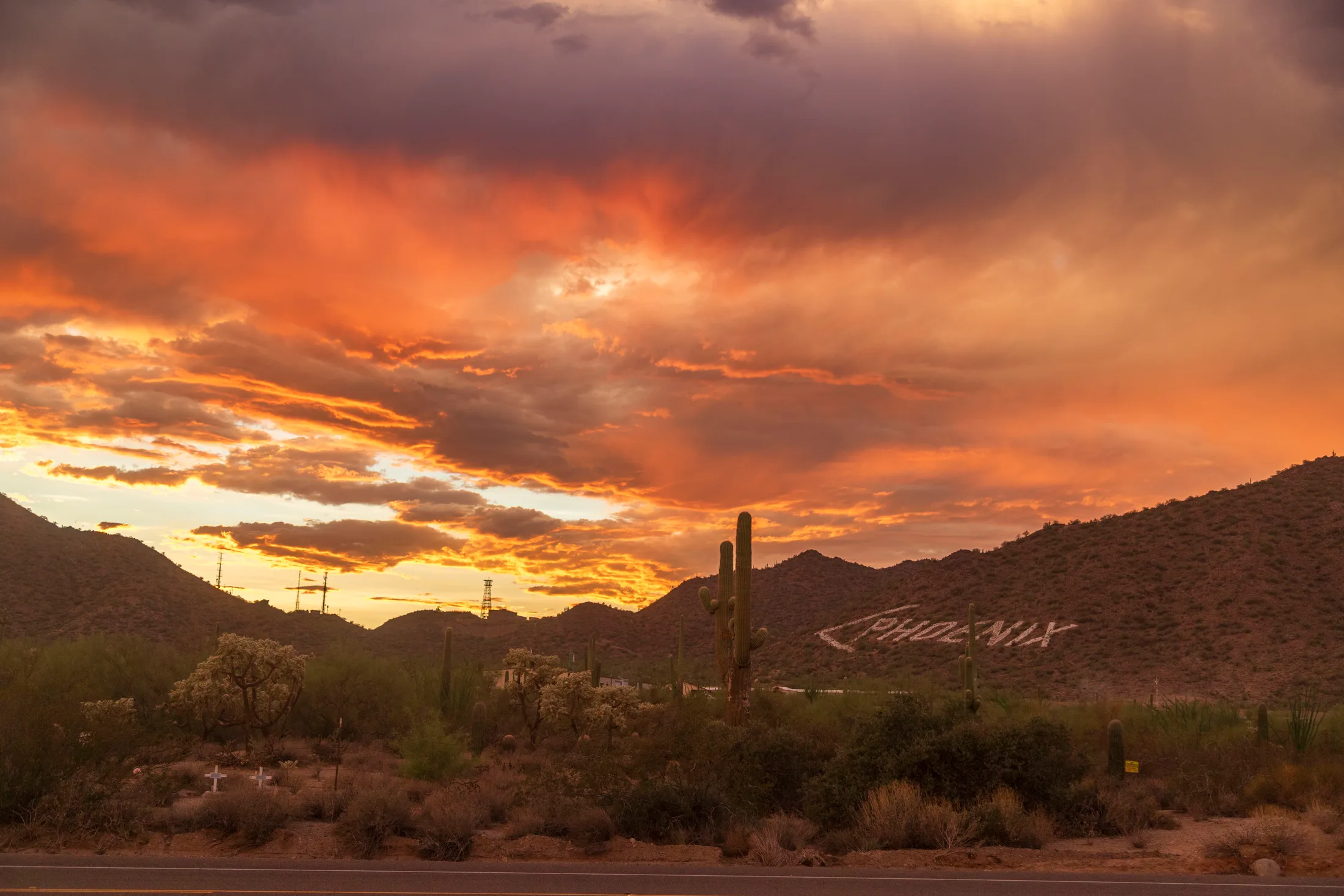 MSS (67) Ellsworth Rd Mesa AZ Ellsworth Rd Mesa AZ, sunset and sunrise, a fine art photograph by Michael Joseph Baca