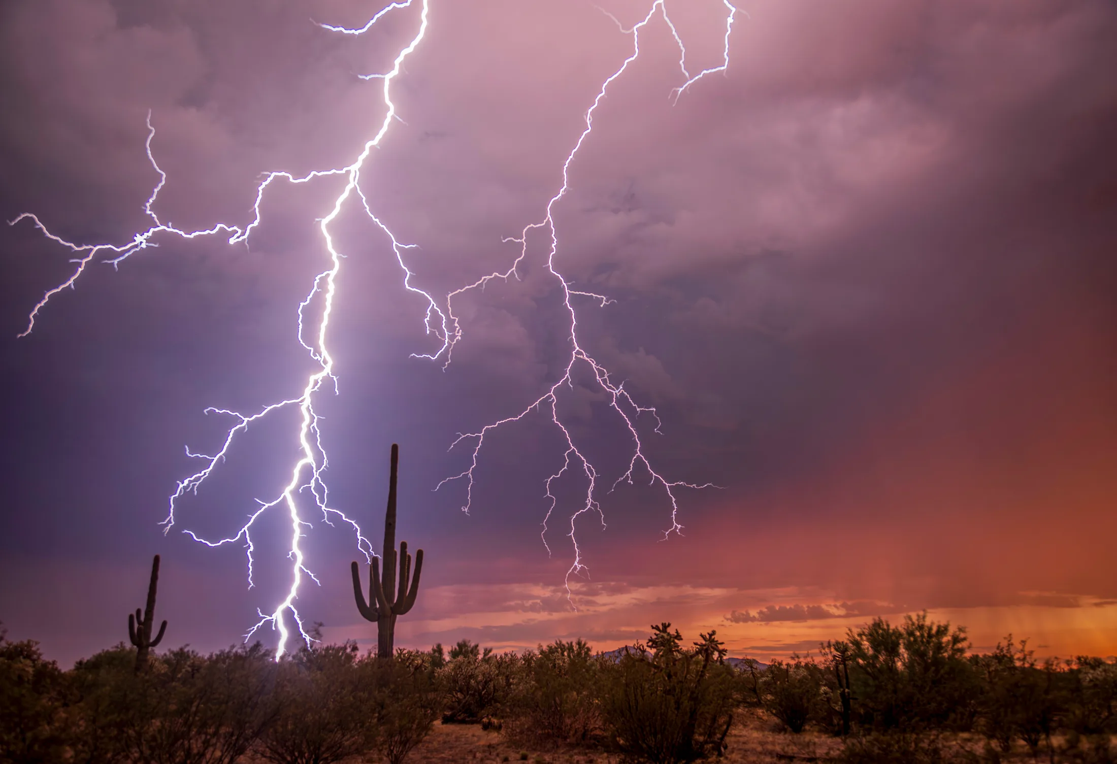 MST (40) Florence AZ Florence AZ, lightning, a fine art photograph by Michael Joseph Baca, Casa de Baca Studios, Florence, Arizona