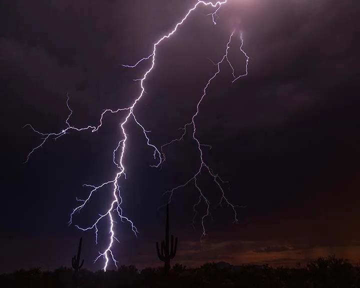 LJ025 Florence Lightning Florence Lightning, a fine art photograph by Janell Evelyn Baca, Casa de Baca Studios, Florence, Arizona