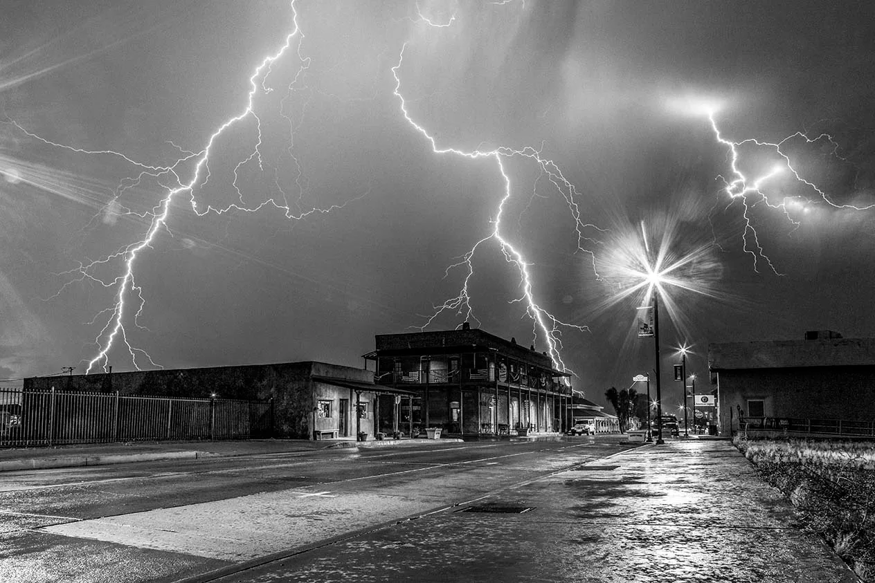 LJ023 Historic Florence Lightning Historic Florence Lightning, a fine art photograph by Janell Evelyn Baca, Casa de Baca Studios, Florence, Arizona