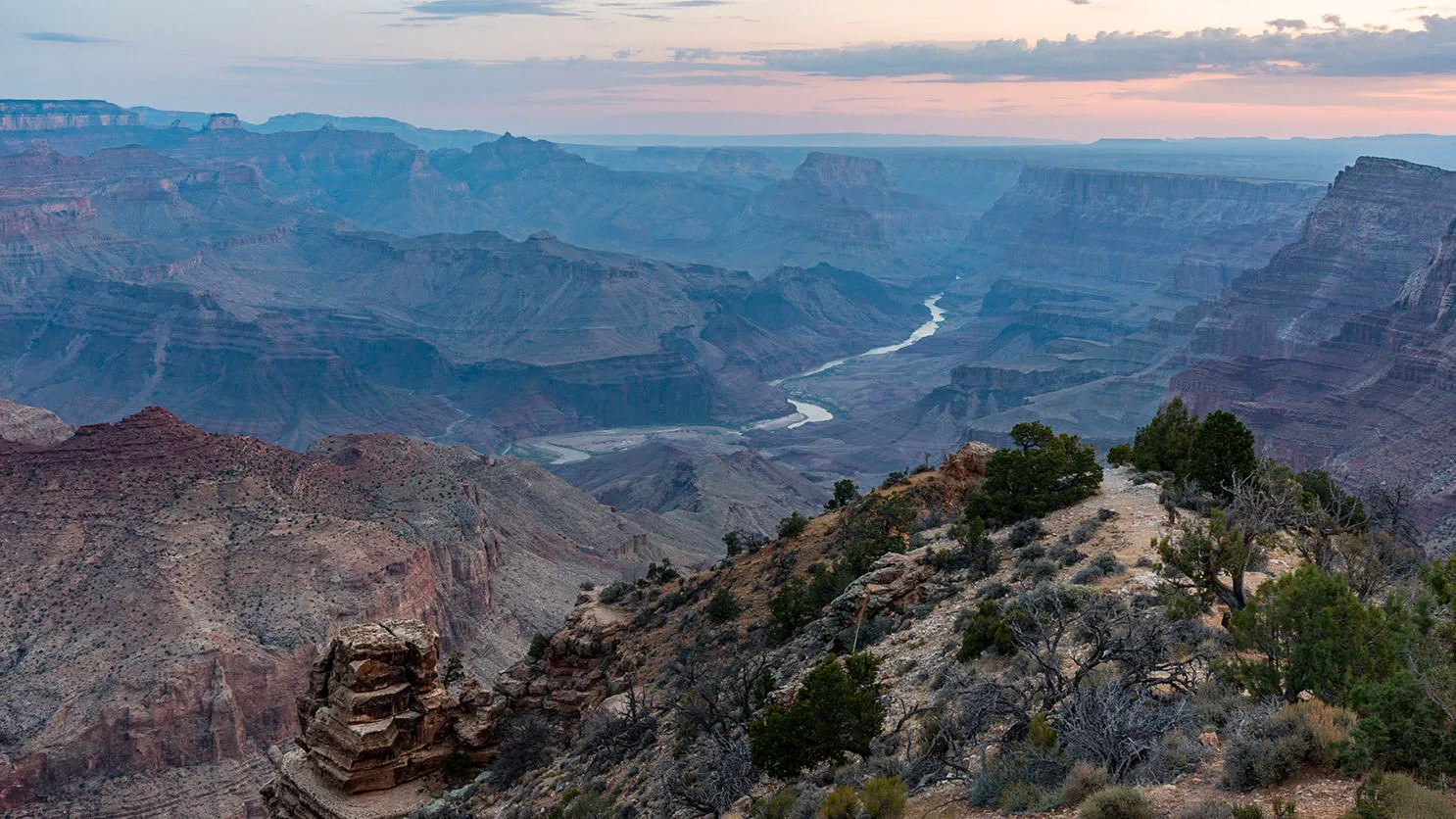 JS049 Colorado River from the South Rim of the Grand Canyon JS049 Colorado River from the South Rim of the Grand Canyon, sunset and sunrise by Janell Evelyn Baca