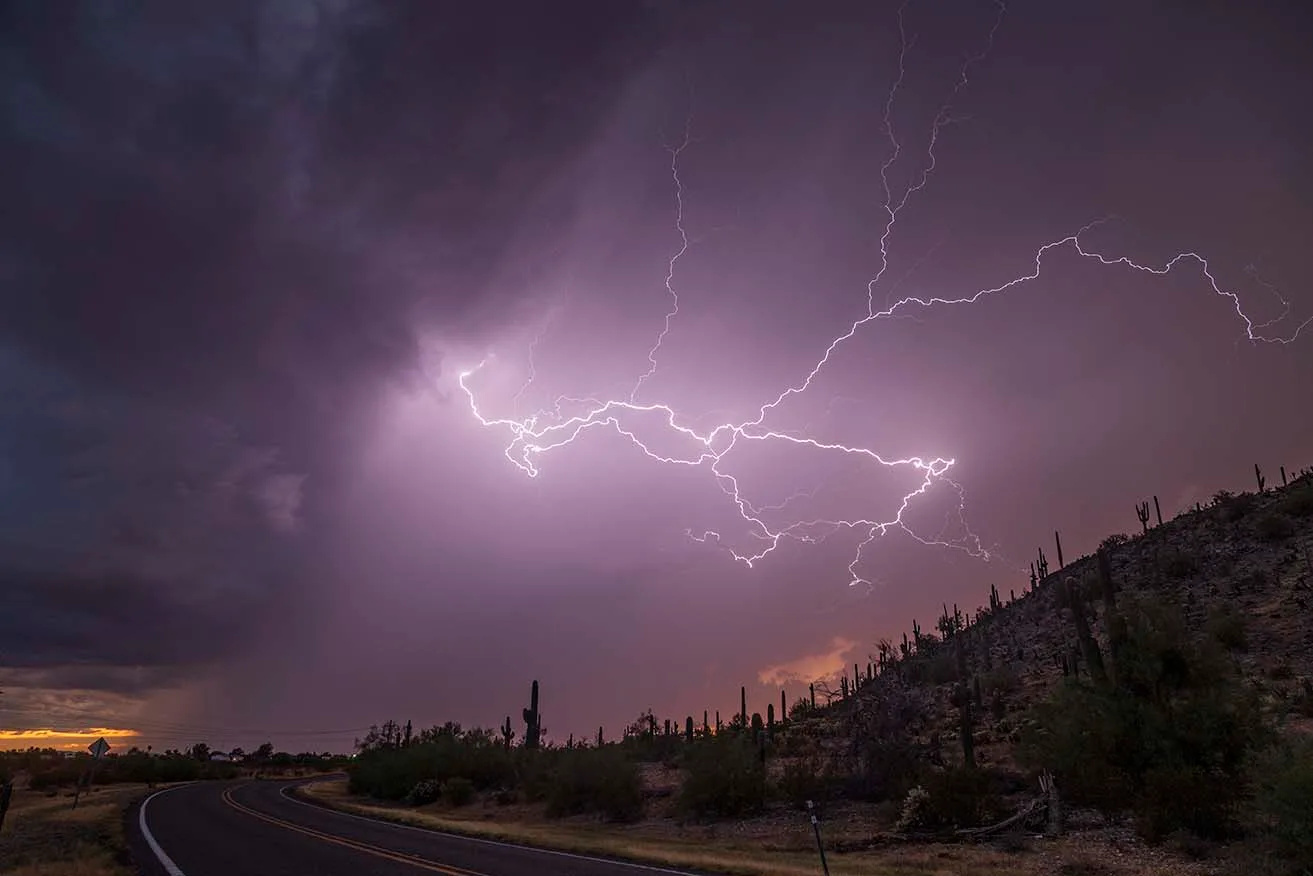 LJ010 Lightning Casa Grande Lightning Casa Grande, a fine art photograph by Janell Evelyn Baca, Casa de Baca Studios, Florence, Arizona