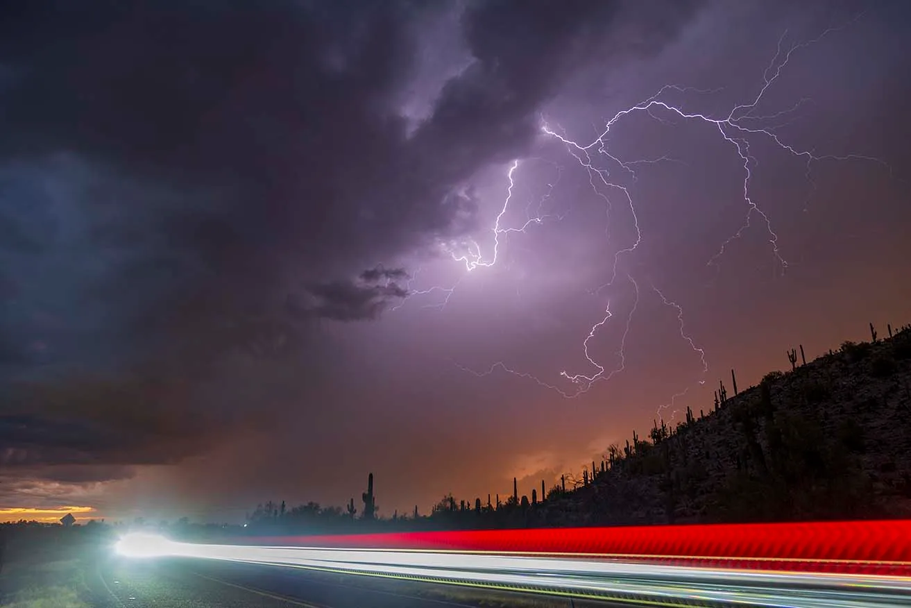 LJ011 Lightning Casa Grande Lightning Casa Grande, a fine art photograph by Janell Evelyn Baca, Casa de Baca Studios, Florence, Arizona