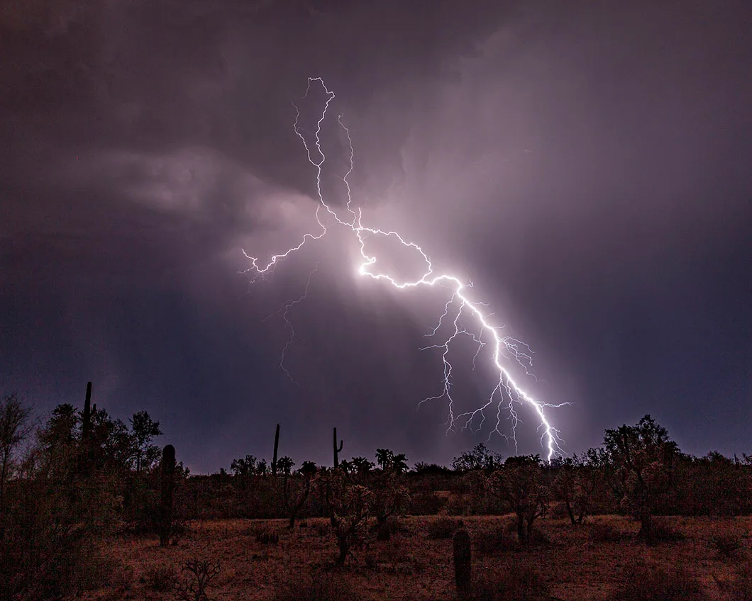 LJF02 Lightning Florence Lightning Florence, a fine art photograph by Janell Evelyn Baca, Casa de Baca Studios, Florence, Arizona