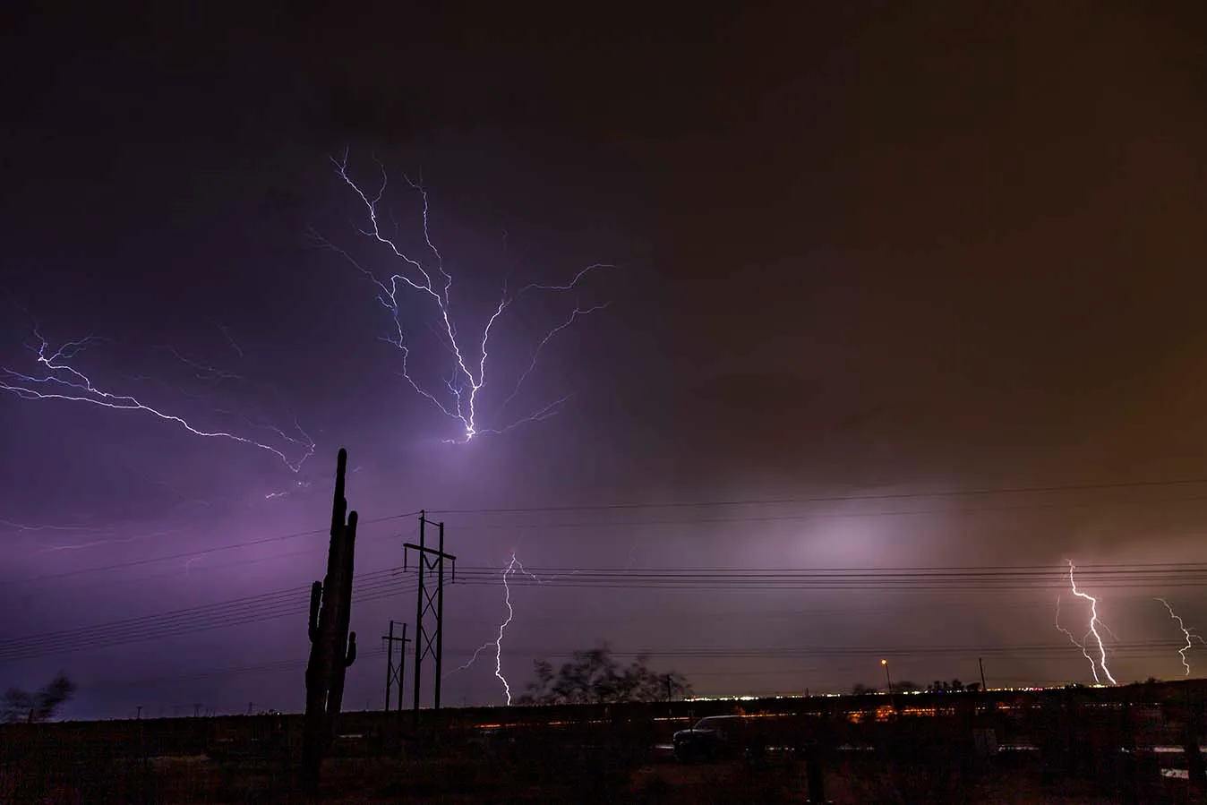 LJ013 Lightning from Silly Mountain Lightning from Silly Mountain, a fine art photograph by Janell Evelyn Baca, Casa de Baca Studios, Florence, Arizona