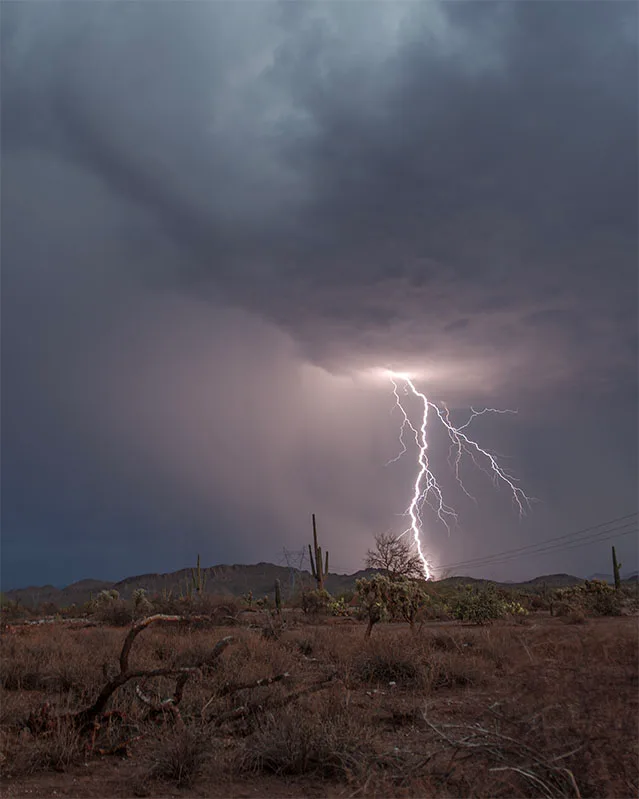 LJ046 Lightning in the Hills Hwy 60 near Peralta Lightning in the Hills Hwy 60 near Peralta, a fine art photograph by Janell Evelyn Baca