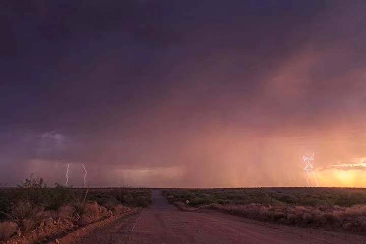 LJ027 Lightning near Fort Bowie Arizona Lightning near Fort Bowie Arizona, a fine art photograph by Janell Evelyn Baca, Casa de Baca Studios, Florence, Arizona