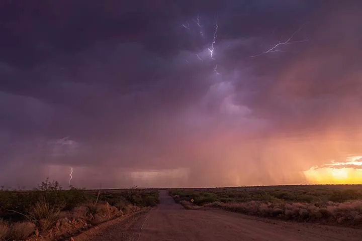 LJ026 Lightning near Fort Bowie Arizona Lightning near Fort Bowie Arizona, a fine art photograph by Janell Evelyn Baca, Casa de Baca Studios, Florence, Arizona