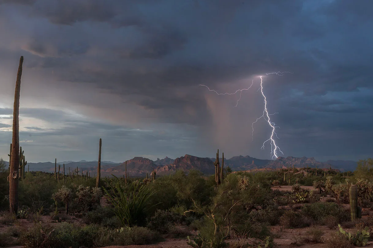 LJ055 Lightning & The Buttes LJ055 Lightning & The Buttes by Janell Evelyn Baca, Casa de Baca Studios, Florence, Arizona