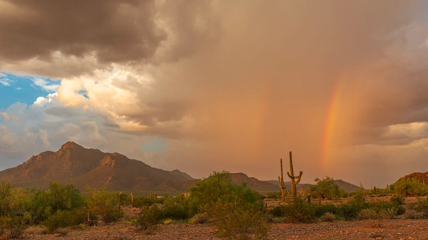 LJ059 Almost Double Rainbow from Picacho Peak State Park LJ059 Almost Double Rainbow from Picacho Peak State Park, lightning by Janell Evelyn Baca