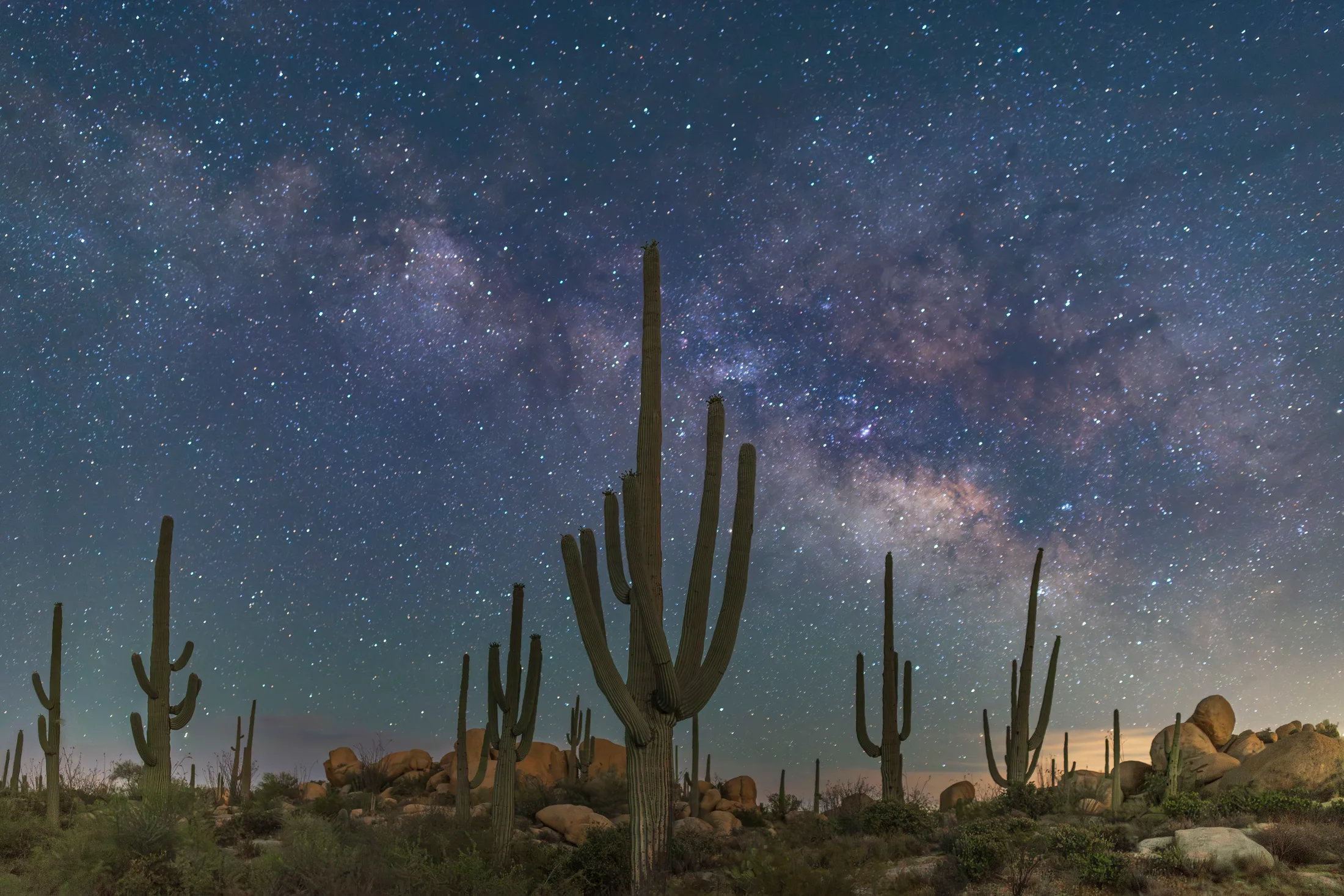 MMY (26) Milky Way Boulders Florence AZ Milky Way Boulders Florence AZ, a fine art photograph by Michael Joseph Baca, Casa de Baca Studios, Florence, Arizona