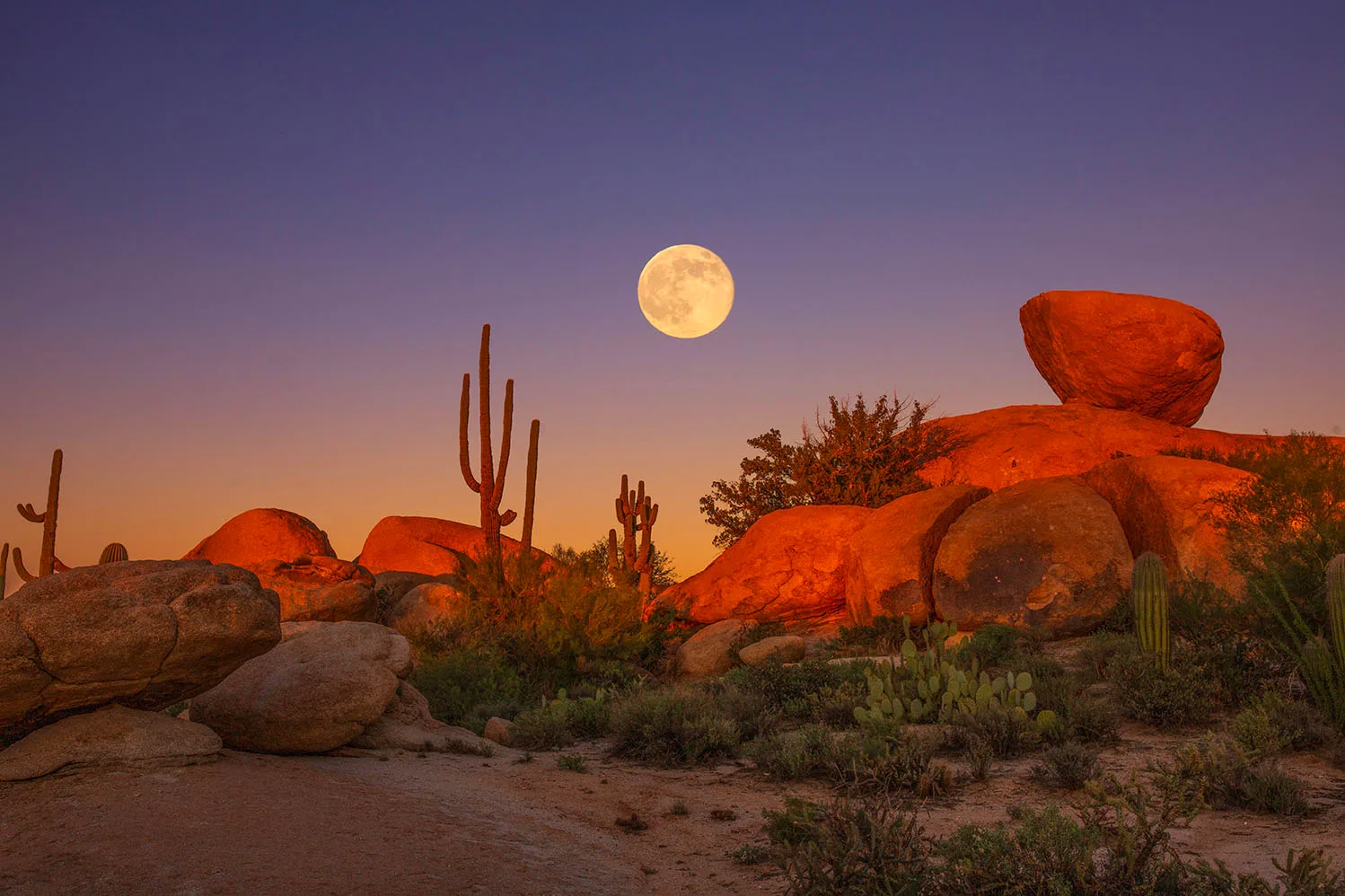 MMN (40) Moon at the Boulders Florence Arizona MMN (40) Moon at the Boulders Florence Arizona by Michael Joseph Baca, Casa de Baca Studios, Florence, Arizona