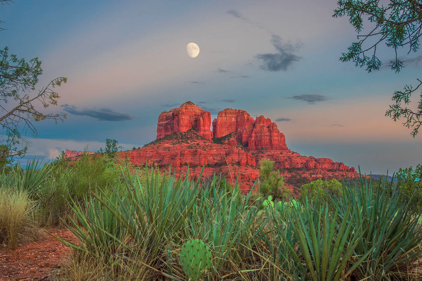 MMN (44) Cathedral Rock Sedona Arizona MMN (44) Cathedral Rock Sedona Arizona, moon by Michael Joseph Baca, Casa de Baca Studios, Florence, Arizona