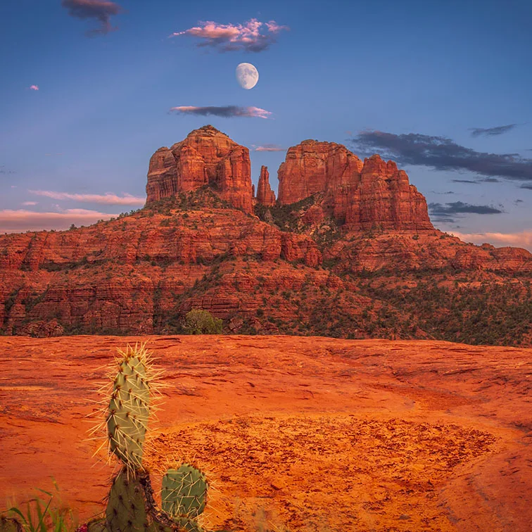 MMN (45) Cathedral Rock Moon Sedona Arizona MMN (45) Cathedral Rock Moon Sedona Arizona by Michael Joseph Baca, Casa de Baca Studios, Florence, Arizona