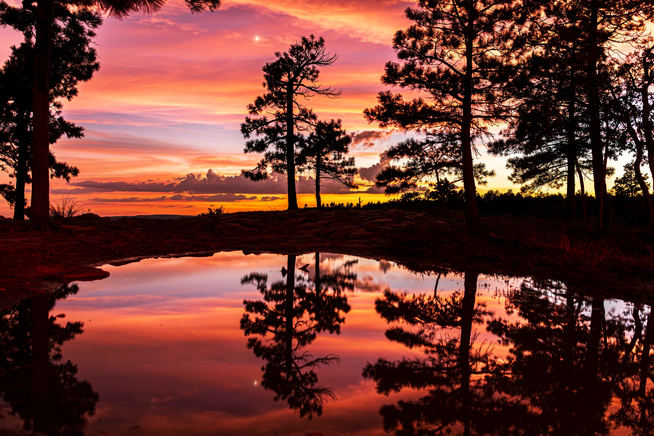 MSS (103) Mogollon Rim Payson AZ Mogollon Rim Payson AZ, sunset and sunrise, a fine art photograph by Michael Joseph Baca