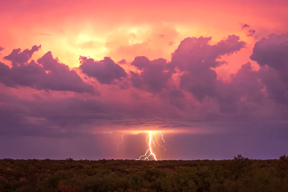 MST (71) Lightning Southeast of Florence MST (71) Lightning Southeast of Florence by Michael Joseph Baca, Casa de Baca Studios, Florence, Arizona