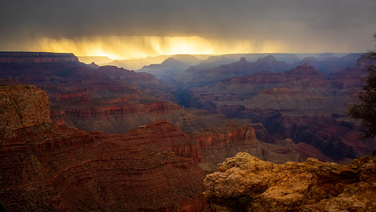 MST (74) Monsoon Storm Over Grand Canyon MST (74) Monsoon Storm Over Grand Canyon, lightning by Michael Joseph Baca, Casa de Baca Studios, Florence, Arizona
