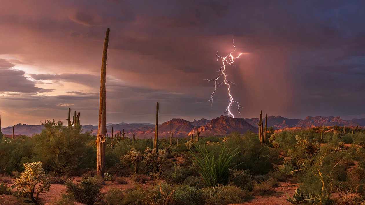 MST (77) Buttes Lightning Florence Arizona MST (77) Buttes Lightning Florence Arizona by Michael Joseph Baca, Casa de Baca Studios, Florence, Arizona