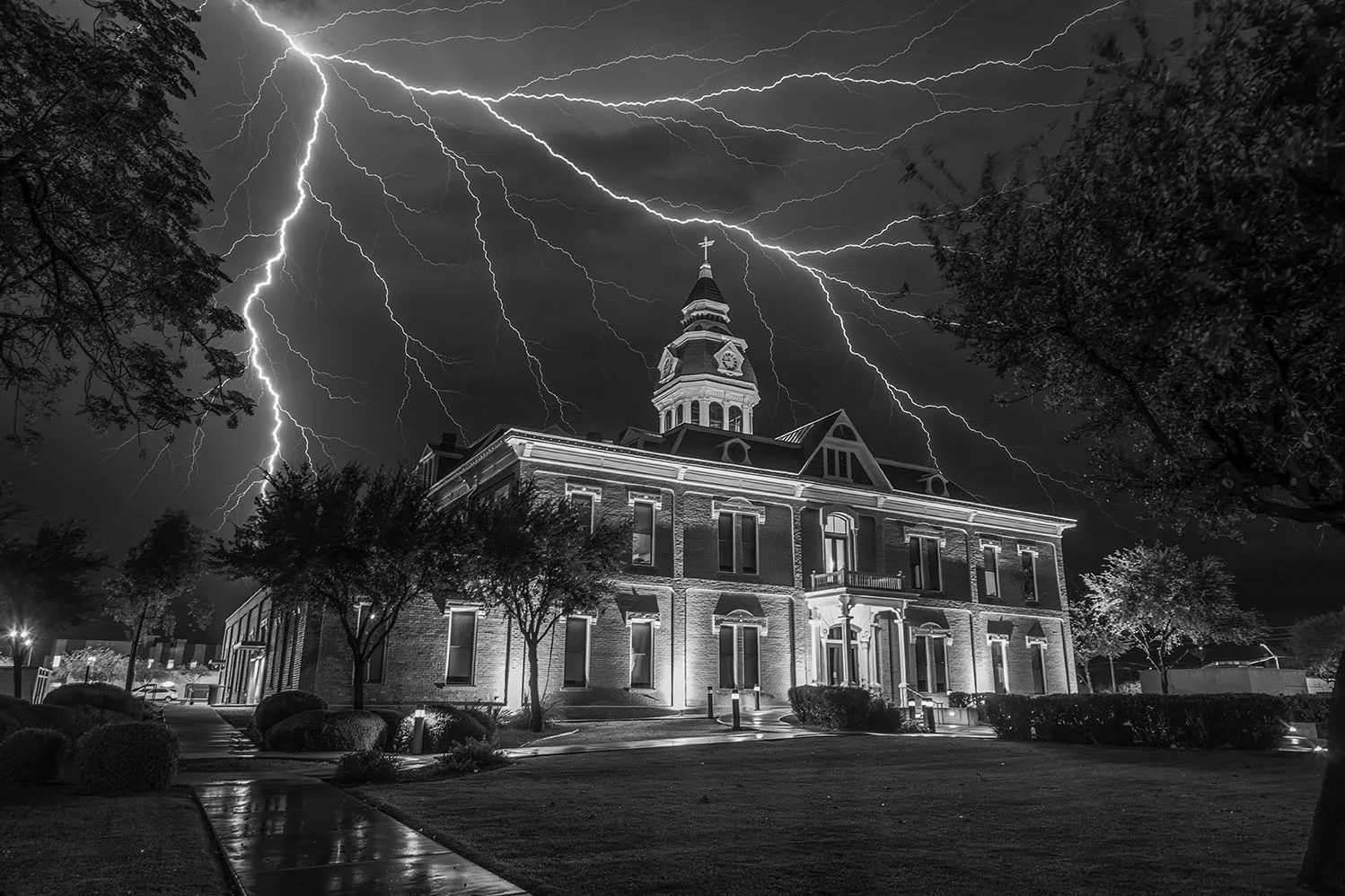 MST (86) 1891 Pinal County Courthouse Florence Arizona MST (86) 1891 Pinal County Courthouse Florence Arizona, lightning by Michael Joseph Baca