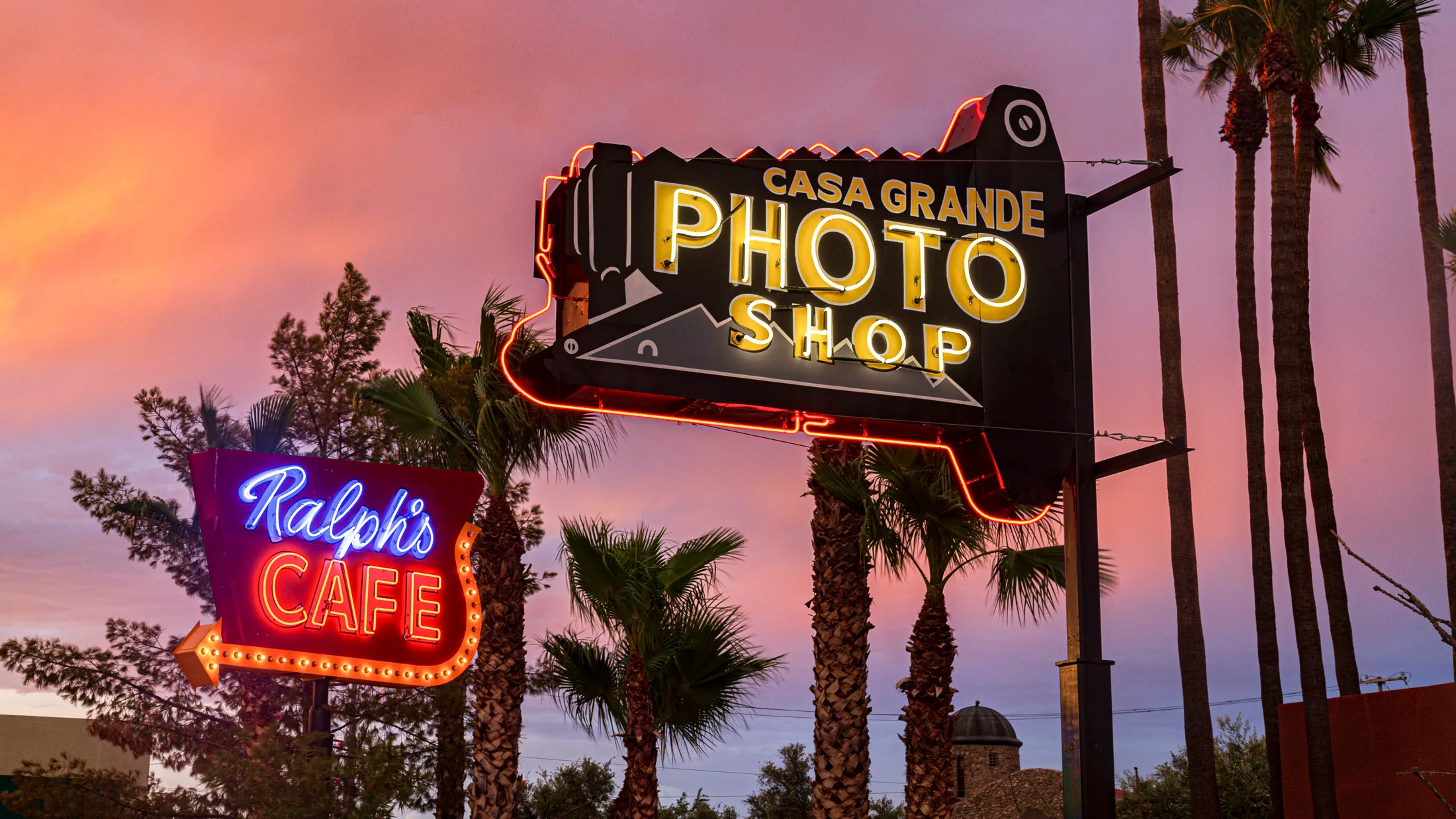 Neon (6) Neon Sign Park Casa Grande AZ Neon Sign Park Casa Grande AZ, a fine art photograph by Michael Joseph Baca, Casa de Baca Studios, Florence, Arizona