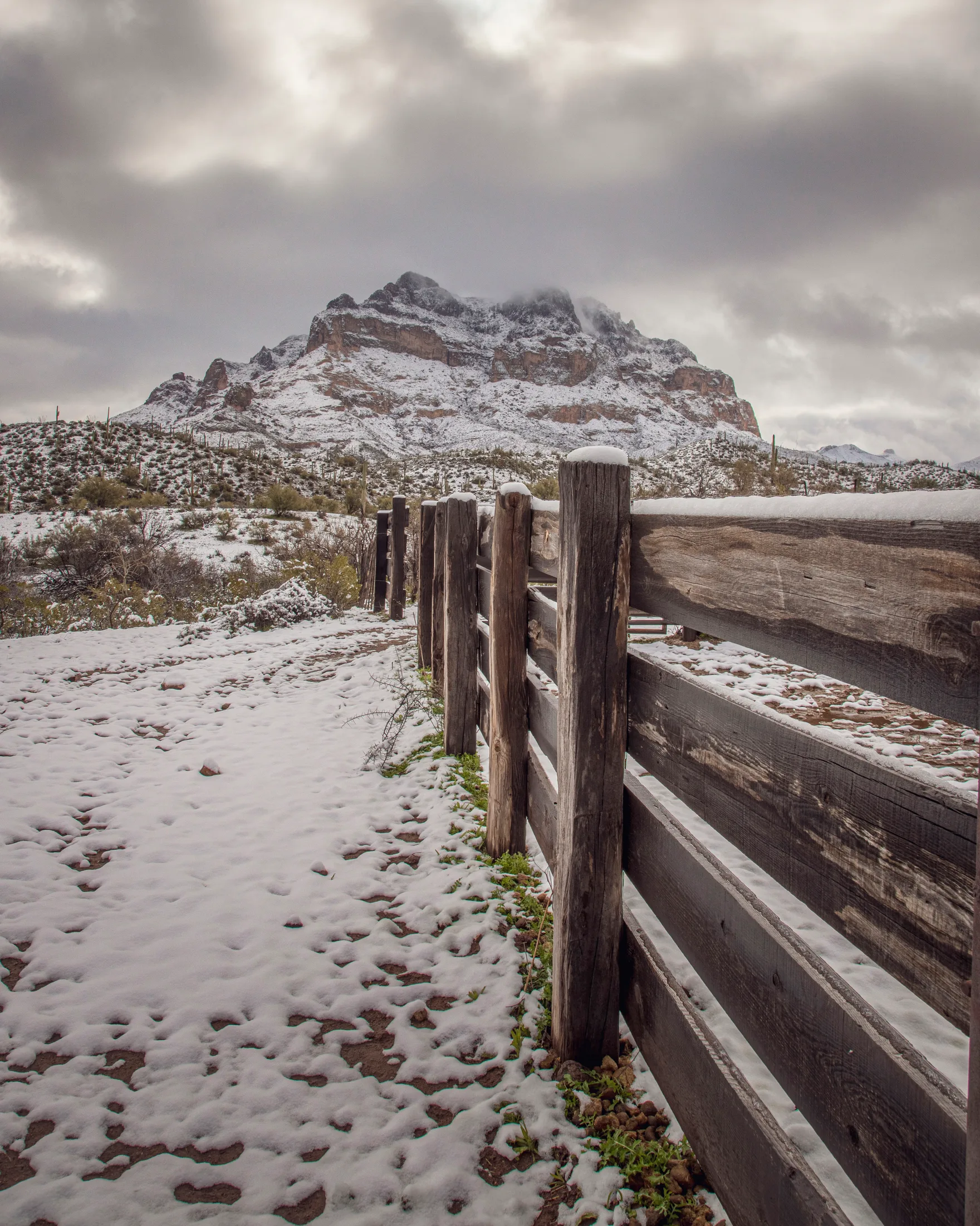 MSN (3) Picket Post in the snow Superior Arizona Picket Post in the snow Superior Arizona, a fine art photograph by Michael Joseph Baca