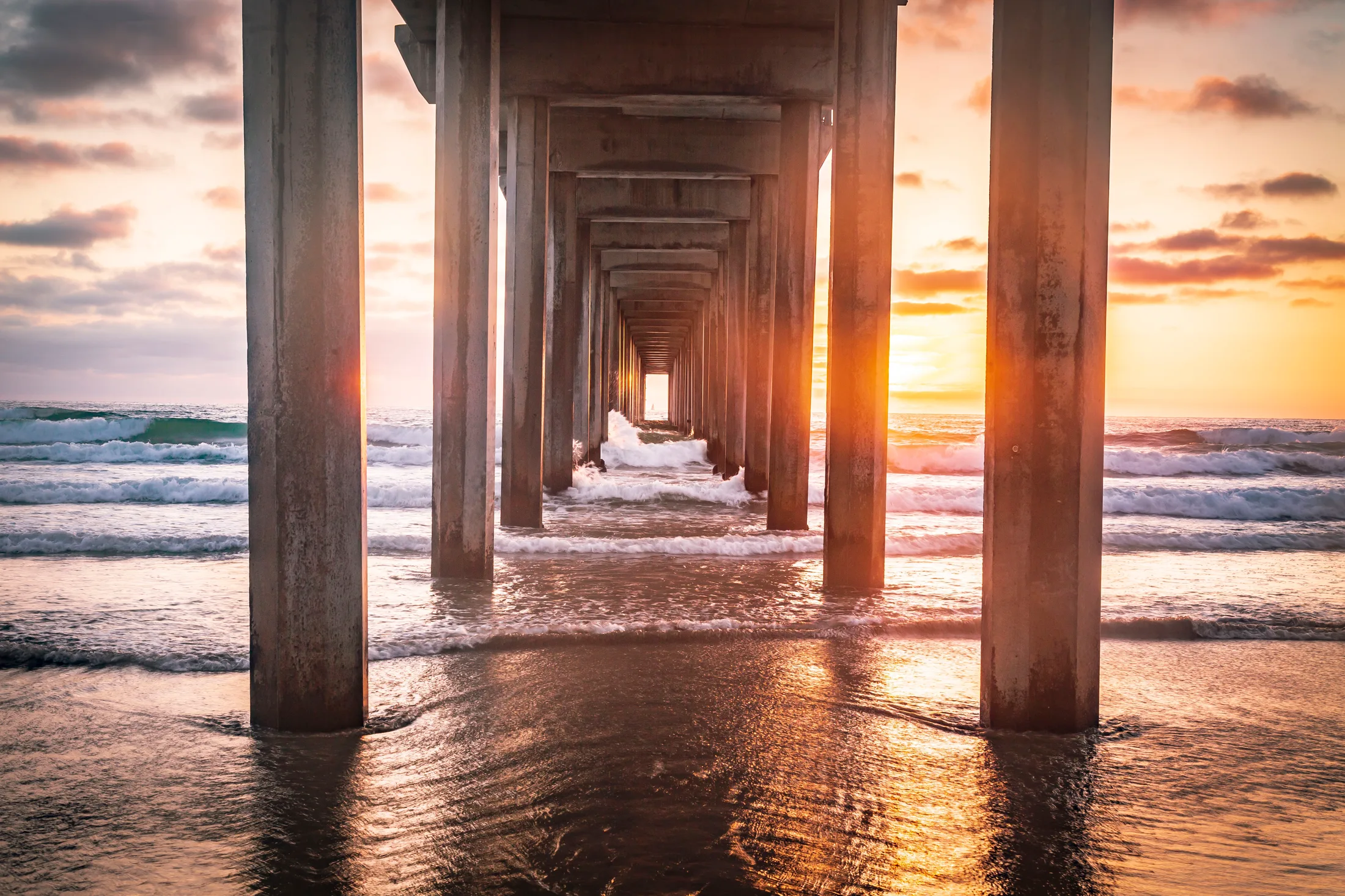 MBH01 (5) Scripps Pier La Jolla CA Scripps Pier La Jolla CA, ocean and lake and river and pier, a fine art photograph by Michael Joseph Baca