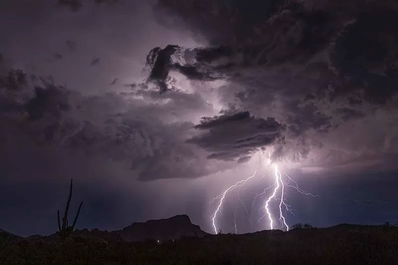 LJ016 South Butte Walking Lightning South Butte Walking Lightning, a fine art photograph by Janell Evelyn Baca, Casa de Baca Studios, Florence, Arizona
