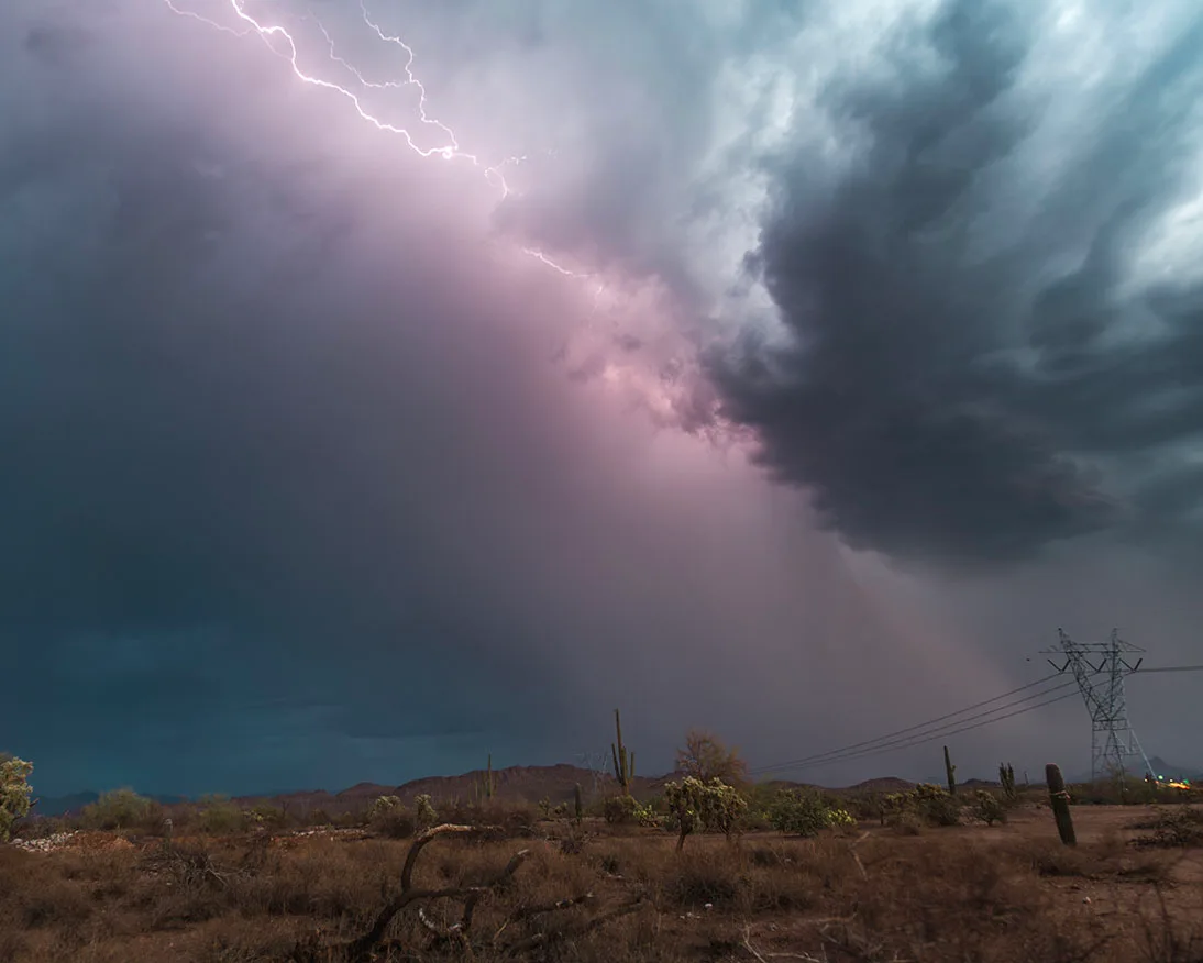 LJ049 Split the Sky Hwy 60 near Peralta Split the Sky Hwy 60 near Peralta, lightning, a fine art photograph by Janell Evelyn Baca