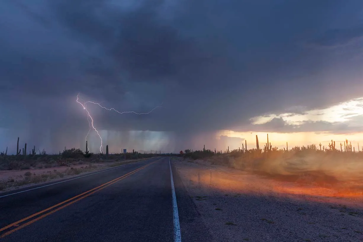 LJ021 Spooky Lightning Florence AZ Spooky Lightning Florence AZ, a fine art photograph by Janell Evelyn Baca, Casa de Baca Studios, Florence, Arizona