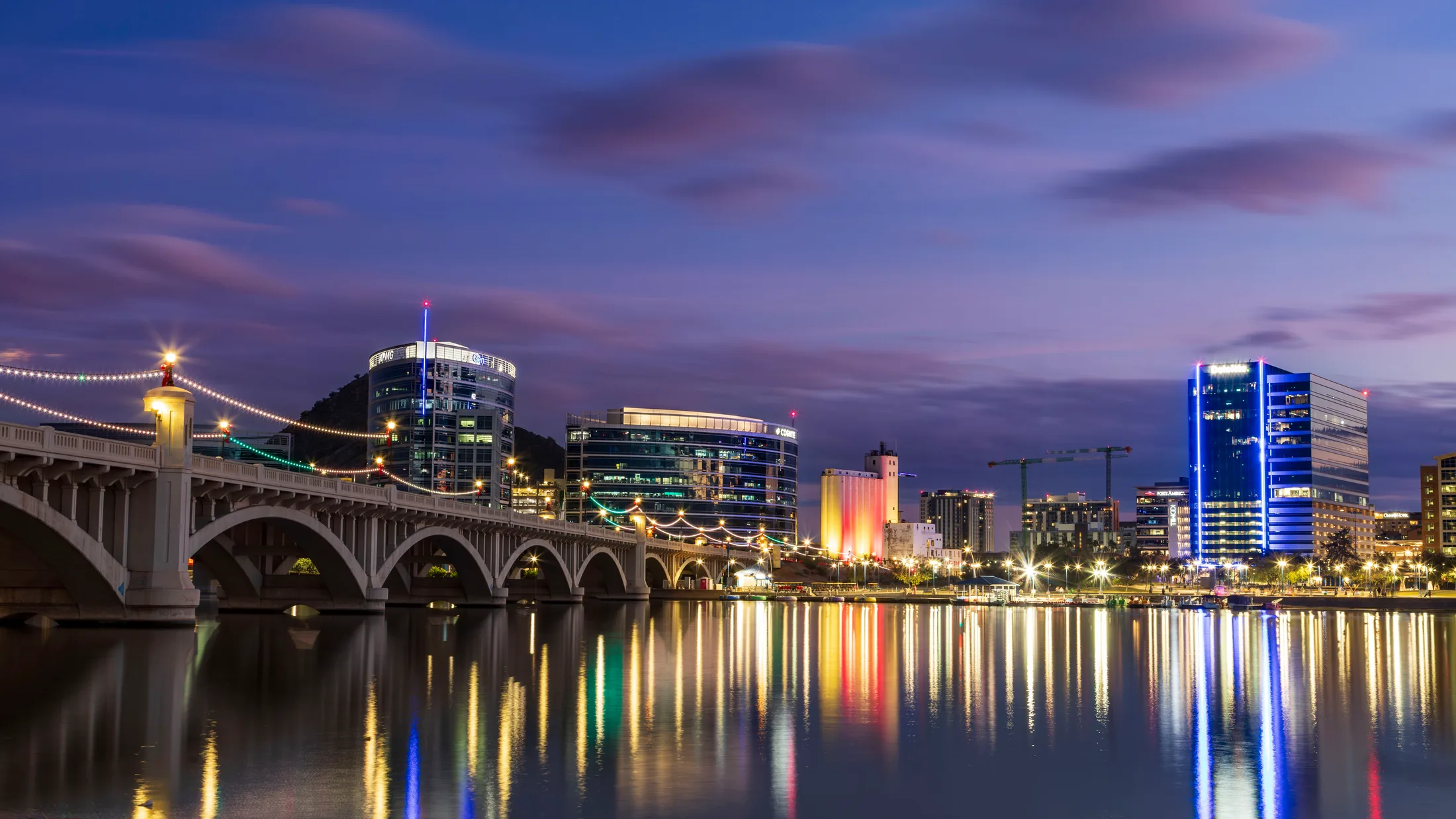 MBH (29) Tempe Town Lake Tempe Town Lake, ocean and lake and river and pier, a fine art photograph by Michael Joseph Baca