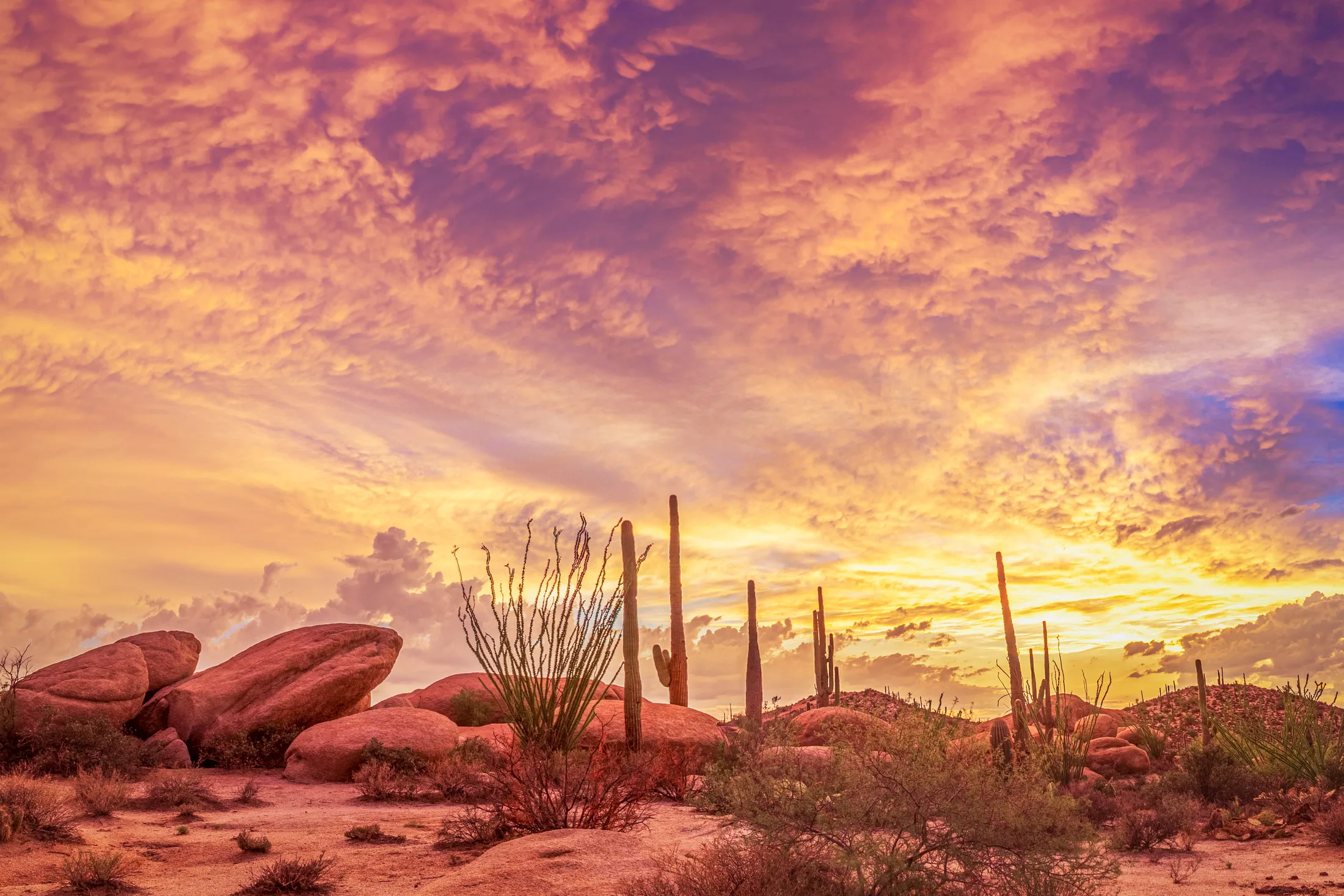 MSS (52) The Boulders Florence AZ The Boulders Florence AZ, sunset and sunrise, a fine art photograph by Michael Joseph Baca