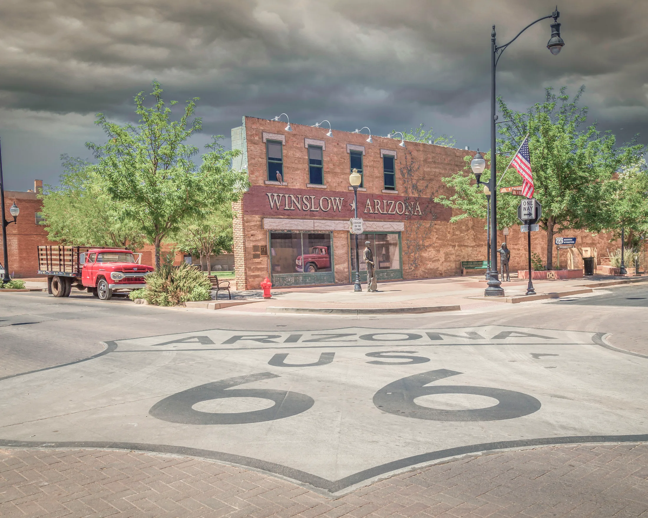 MAR (36) The Corner in Winslow Arizona The Corner in Winslow Arizona, architecture, a fine art photograph by Michael Joseph Baca