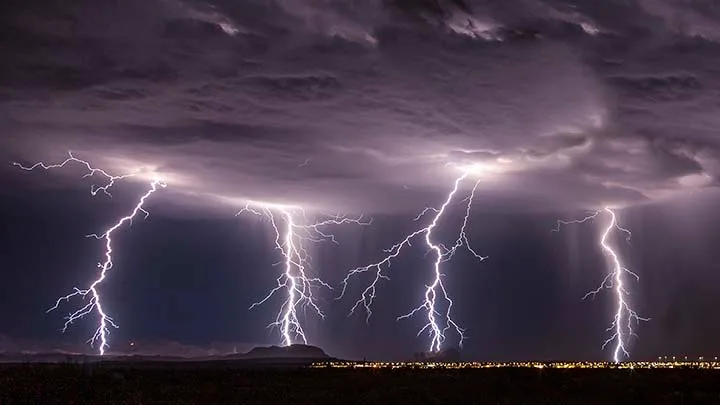 LJF01 The Electric Chair Eyman Complex Florence AZ The Electric Chair Eyman Complex Florence AZ, lightning, a fine art photograph by Janell Evelyn Baca