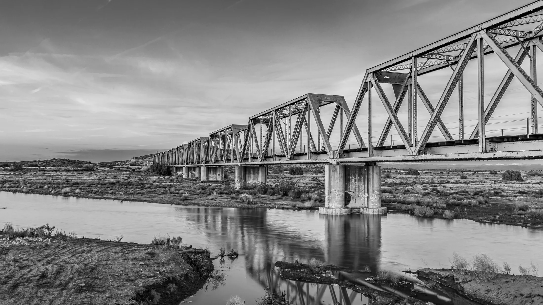 MAR (16)BW The Trestles in Coolidge - Black & White The Trestles in Coolidge - Black & White, architecture, a fine art photograph by Michael Joseph Baca