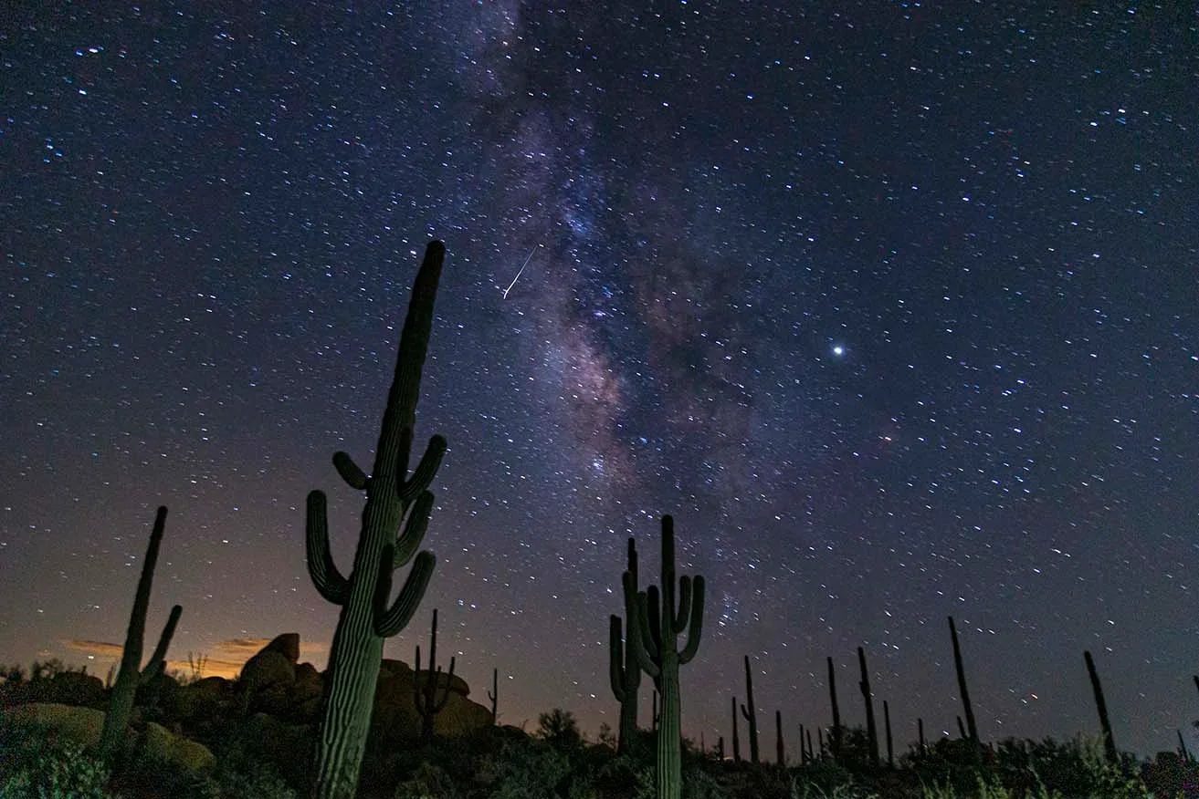 KJB01 To Catch a Falling Star at The Boulders Milky Way To Catch a Falling Star at The Boulders Milky Way, a fine art photograph by Janell Evelyn Baca