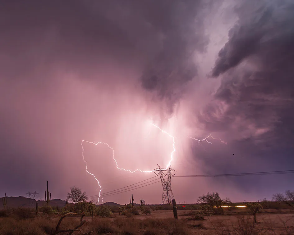 LJ050 Whipped Lightning Hwy 60 near Peralta Whipped Lightning Hwy 60 near Peralta, a fine art photograph by Janell Evelyn Baca, Casa de Baca Studios, Florence, Arizona