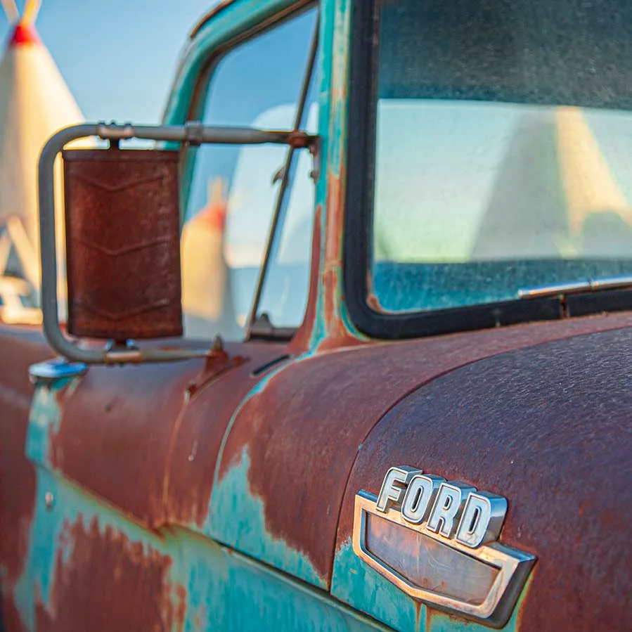 CJH01 Wigwam Motel Holbrook AZ Wigwam Motel Holbrook AZ, vehicles, a fine art photograph by Janell Evelyn Baca, Casa de Baca Studios, Florence, Arizona