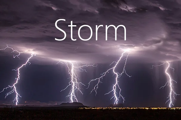 LJF01 The Electric Chair Eyman Complex Florence AZ, lightning, a fine art photograph by Janell Evelyn Baca